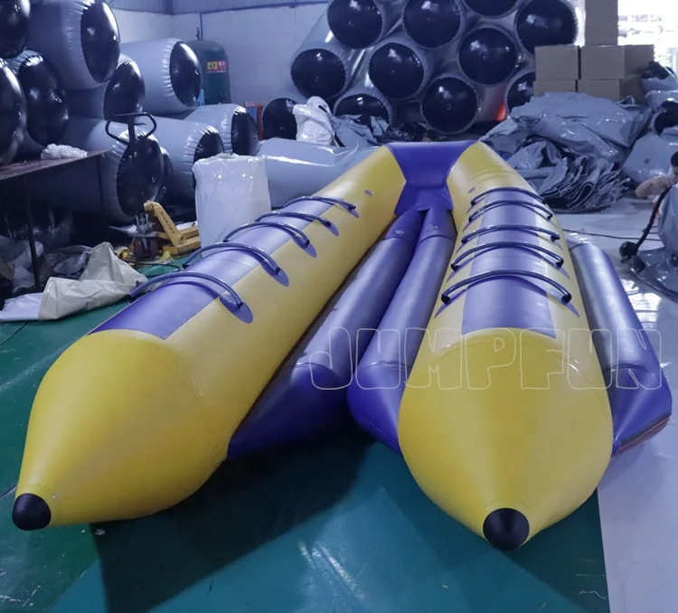 2024 adults double lane banana boat 10 passenger inflatable two lane boat 10 seats catamaran boat