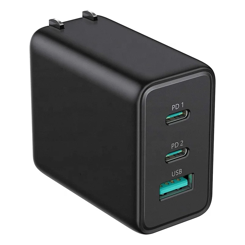 New Arrival PD 3.0 GaN Charger Type C Foldable Adapter 3-Port Fast Wall Charger 65W Fast Charging Gan Charger For Macbook Pro