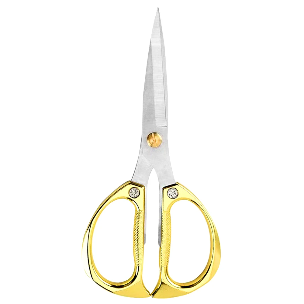 Hot selling stainless steel kitchen scissors with zinc alloy golden handle