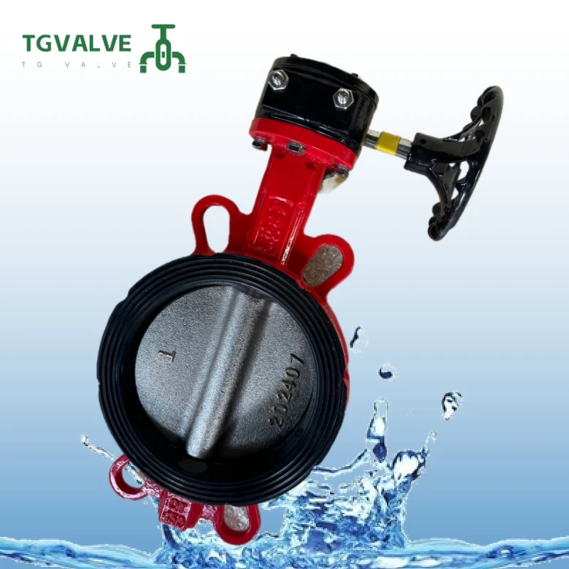 D371X centerline Red fire butterfly valve Manufacturer handwheel valve for water medium nodular cast iron balls