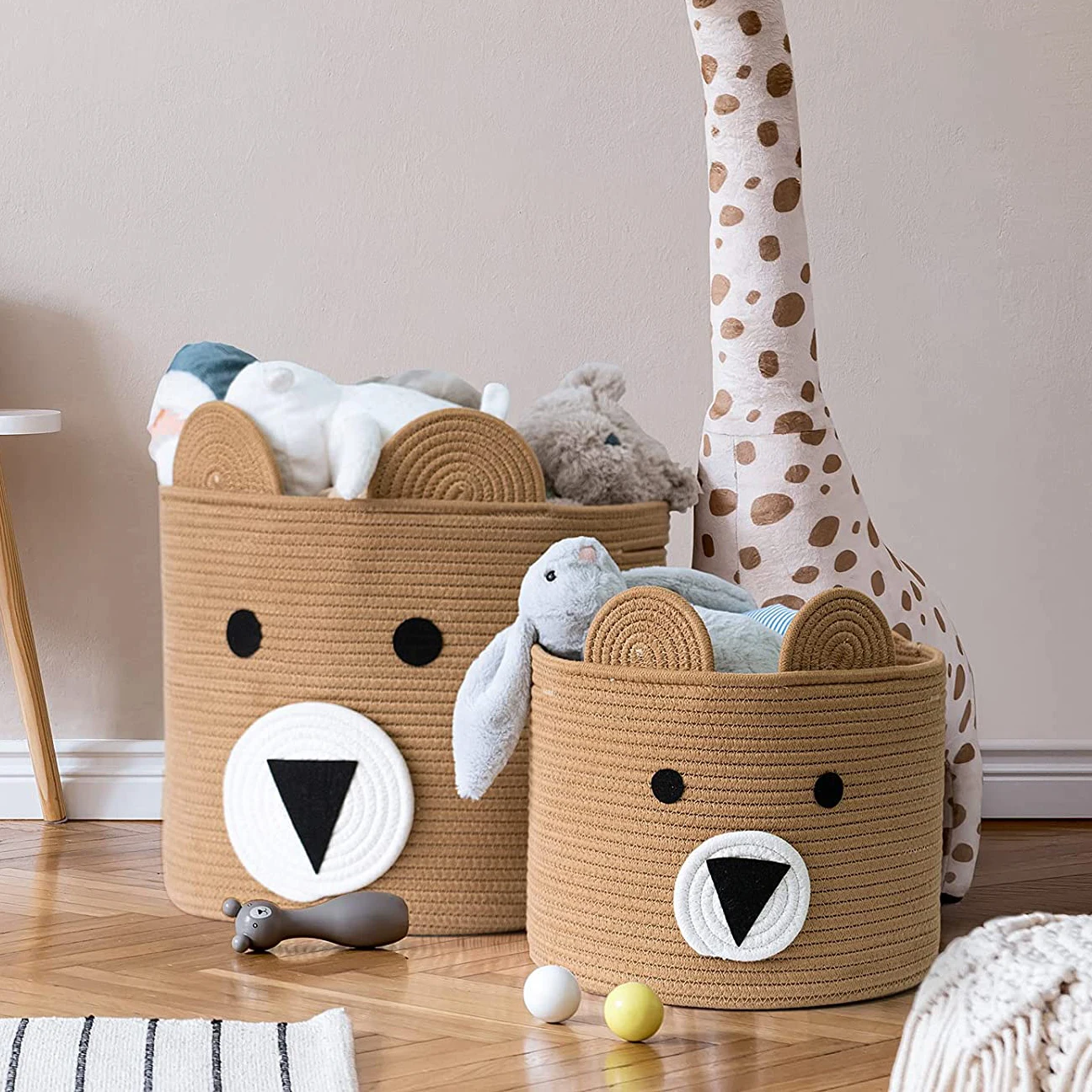 handmade woven cotton rope laundry storage basket large cotton rope basket blanket storage basket for organizing