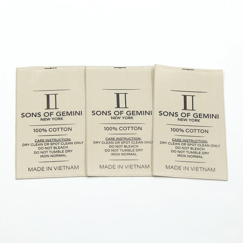 Silk And Satin Clothing High-End Woven Edges Customized Printed Labels Simple Double-Sided Rolled Labels