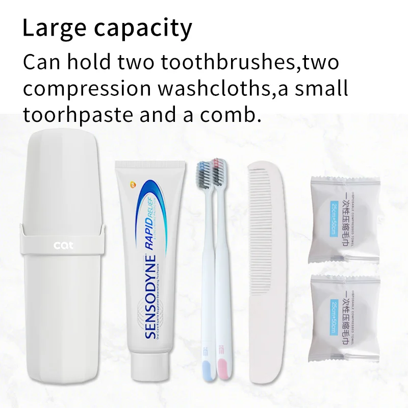 Оптовая продажа, индивидуальная портативная чашка для зубной щетки большой емкости для путешествий и дома