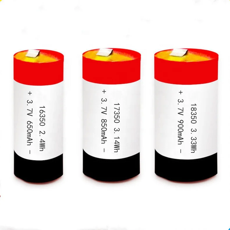 Polymer lithium battery 13350 16350 17350 18350 18400 3.7V pure cobalt 3A rechargeable battery for e cigs