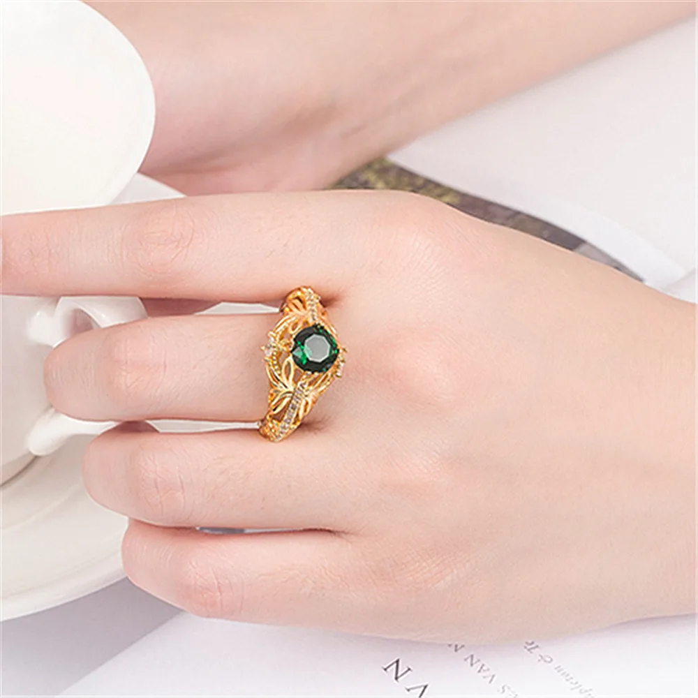 2019  green stone gold 14k   Ring