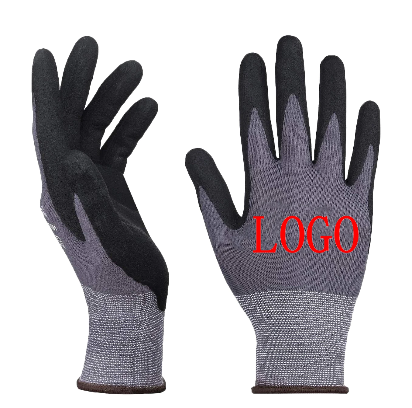 free sample sandy palm thickness BREATHABLE work gloves construction nitrile gloves work black for industry garden