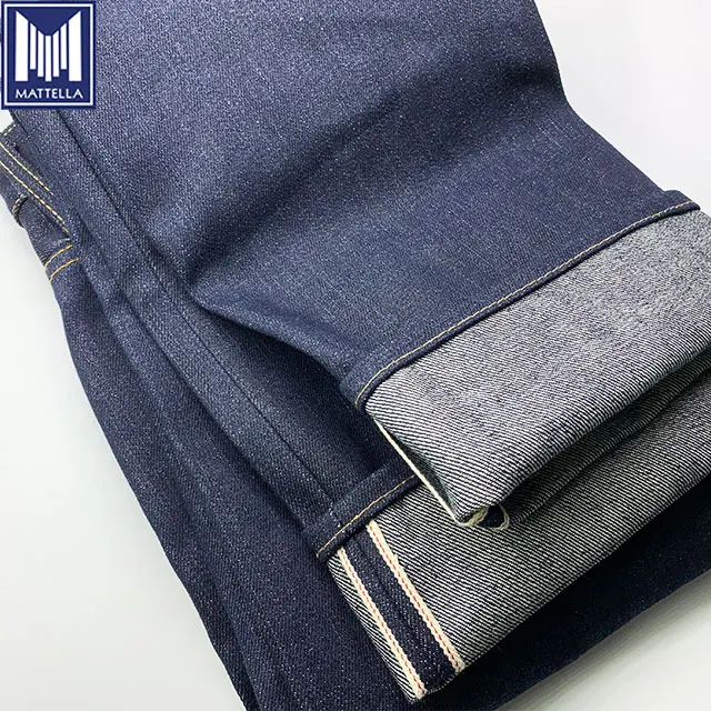 Super heavy projectile loom woven 16.5oz indigo Japanese denim selvedge fabric tela precio por metro for men jeans