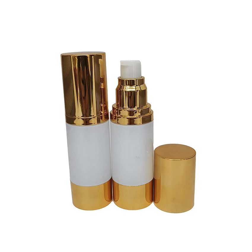 OEM Custom Cosmetic Packaging Luxury for Concealer Foundation Body Lotion Gold Plastic Container Acrylic Airless Pump Bottle
