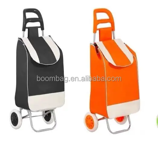 Foldable Supermarket Shopping Trolley Bag with Wheels Vegetable Folding Wheeled Lightweight Shopping Trolley Cart