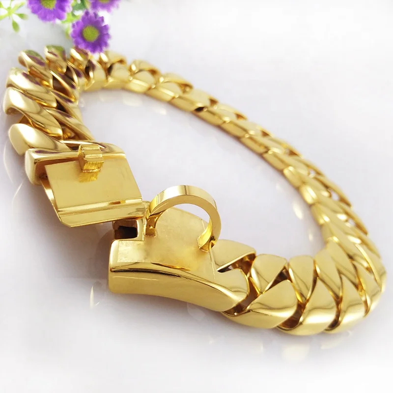 Bulk Discount Stainless Steel Casting Collar 32MM Bright Dog Neck Chain