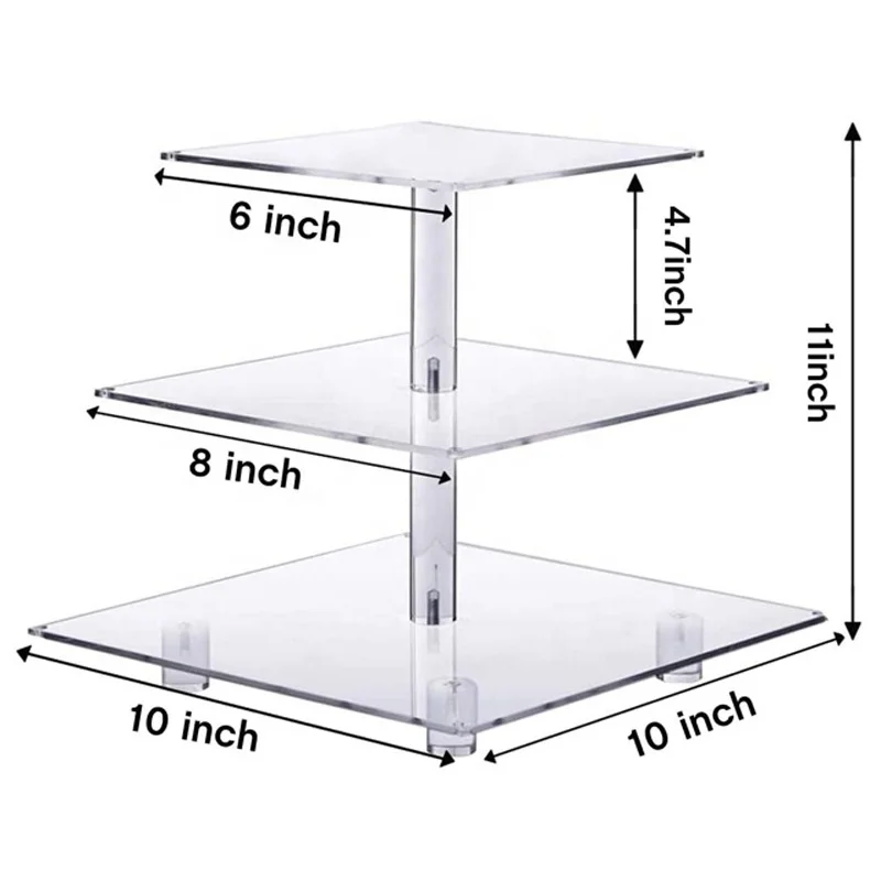 Custom transparent custom cupcakes holder display acrylic stand for theme party decor