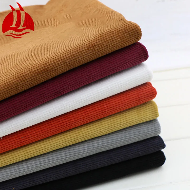 
Direct sale good quality cotton spandex corduroy fabric cotton stretch 8 wales stock corduroy fabric 