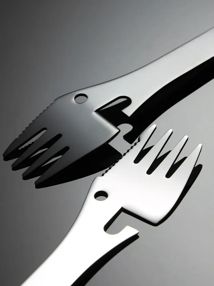 Hot seller unique 3 in 1 breakfast makers stainless steel function spork custom logo spoons fork