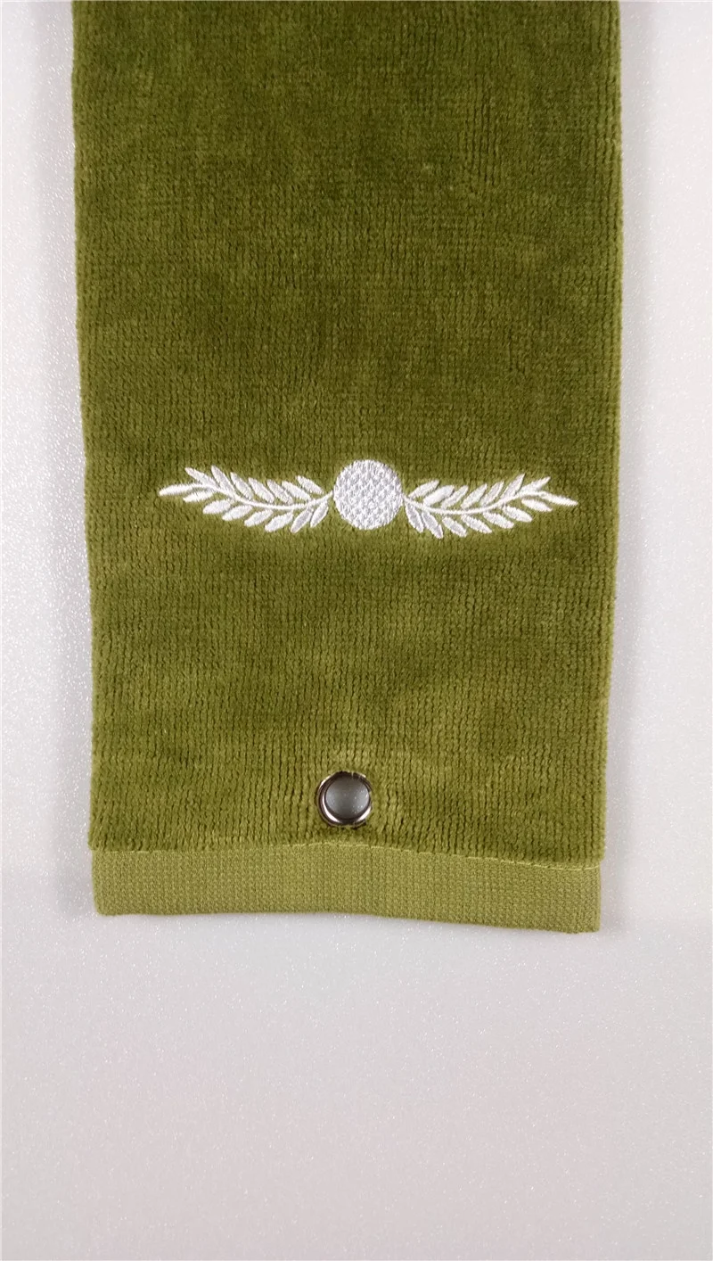 Custom Embroidery Logo Cotton Velour And Terry Golf Towel