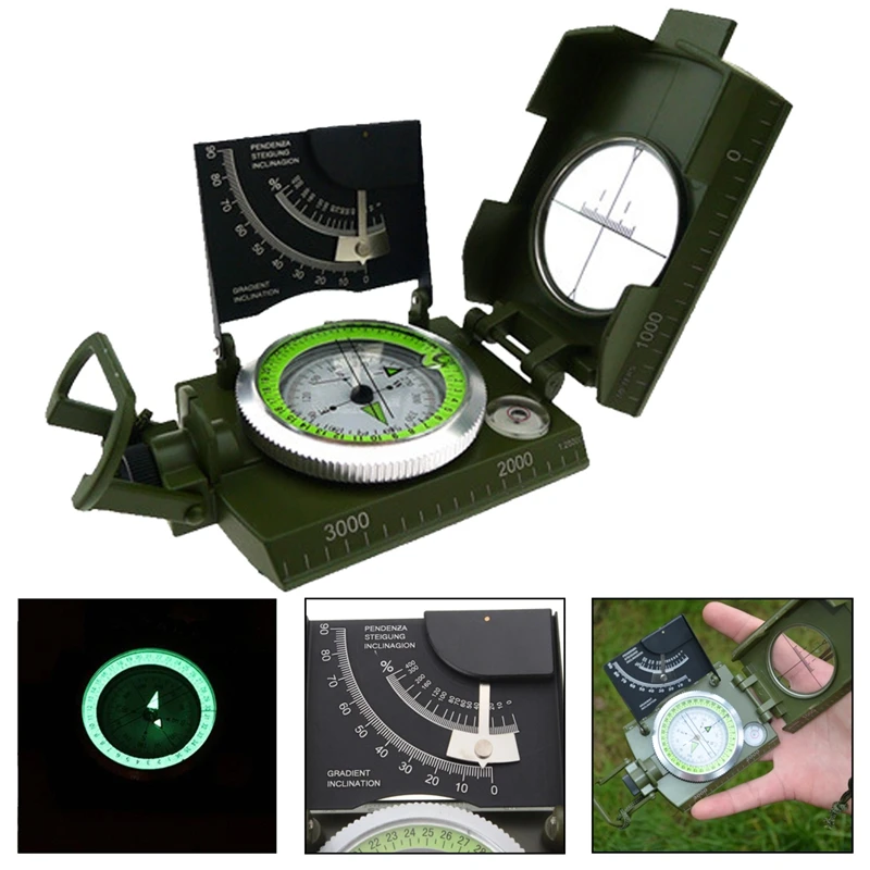 MU Outdoor Multifunction Marine Compass Zinc Alloy Metal Nautical Compass For Hiking And Camping