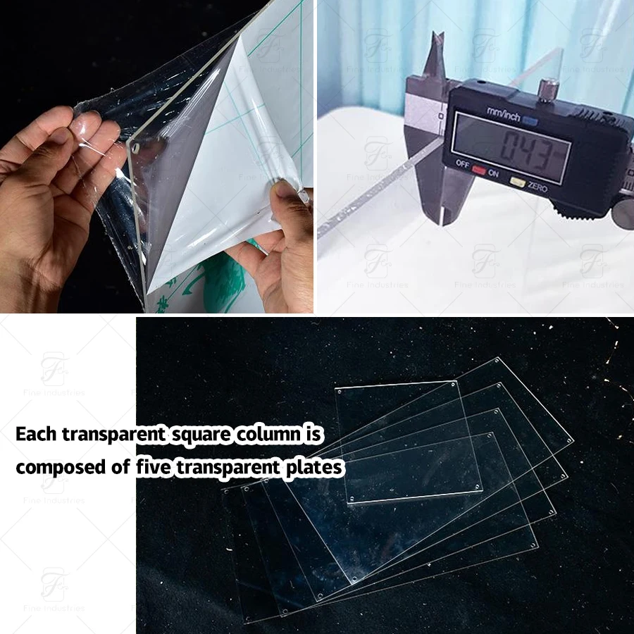 New Design Wedding Decoration Props Acrylic Dessert Table Set Buffet Cake Snack Display Stand Square Cylinder Plinth