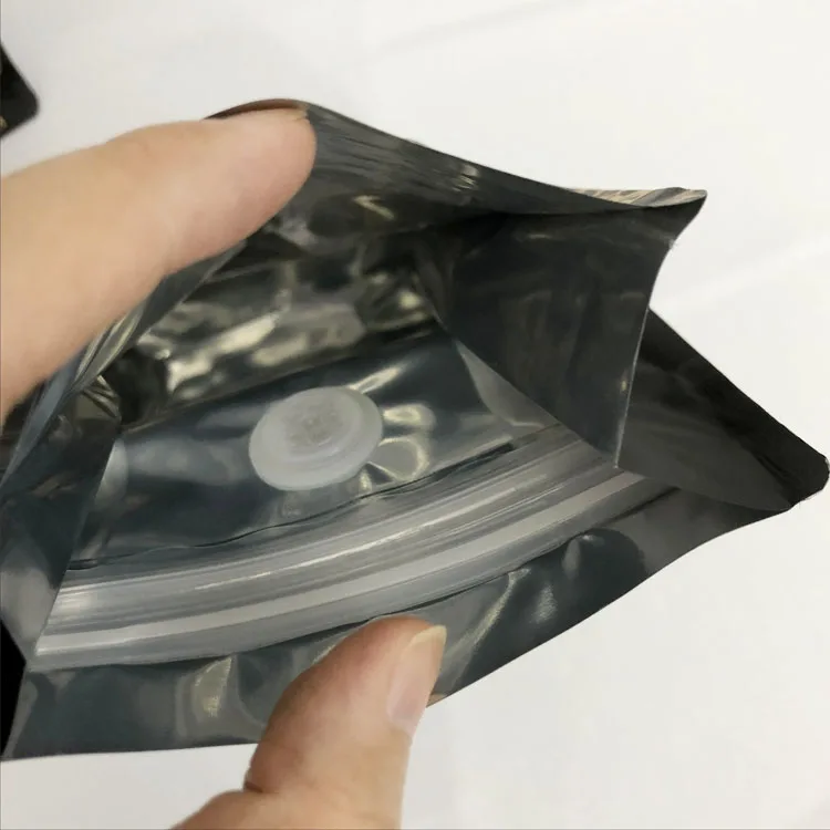 custom flat bottom coffee bean bag packaging kraft coffee bag kraft paper black coffee bag with valve