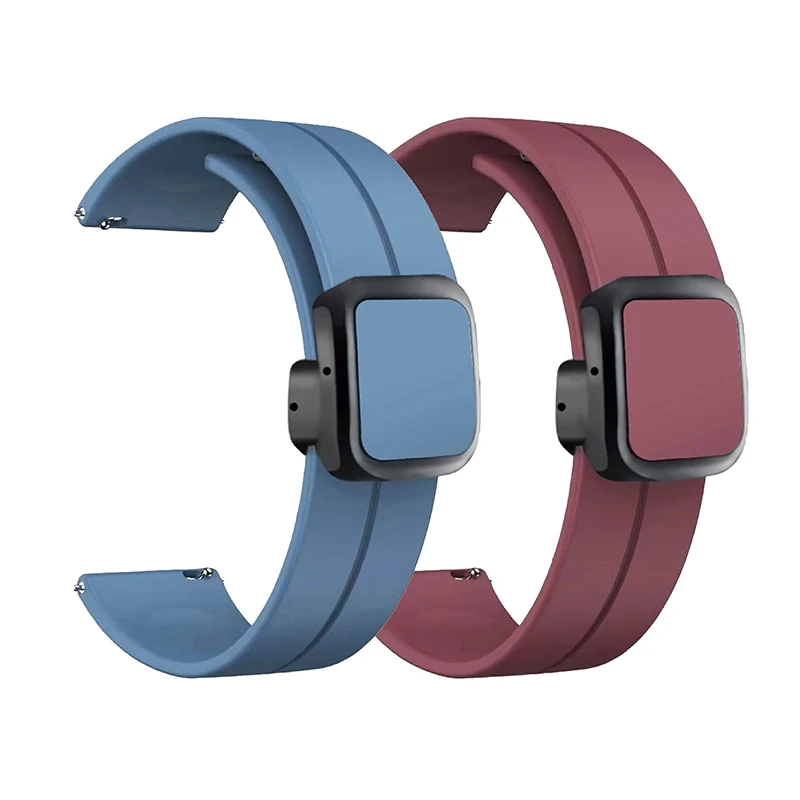Magnetic Buckle Silicone Watch Bands 20mm 22mm width Replacement Straps for Samsung Galaxy Watch 6 5 classic 43mm 47mm