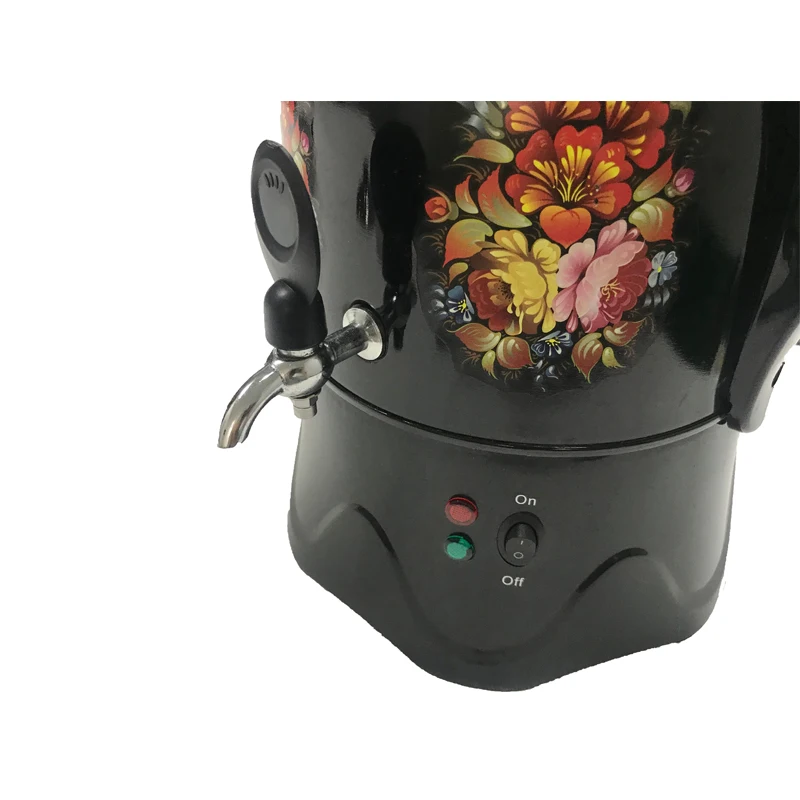 3L hot sale stainless steel electric Turkish tea maker electric iranian samovar with flower painted