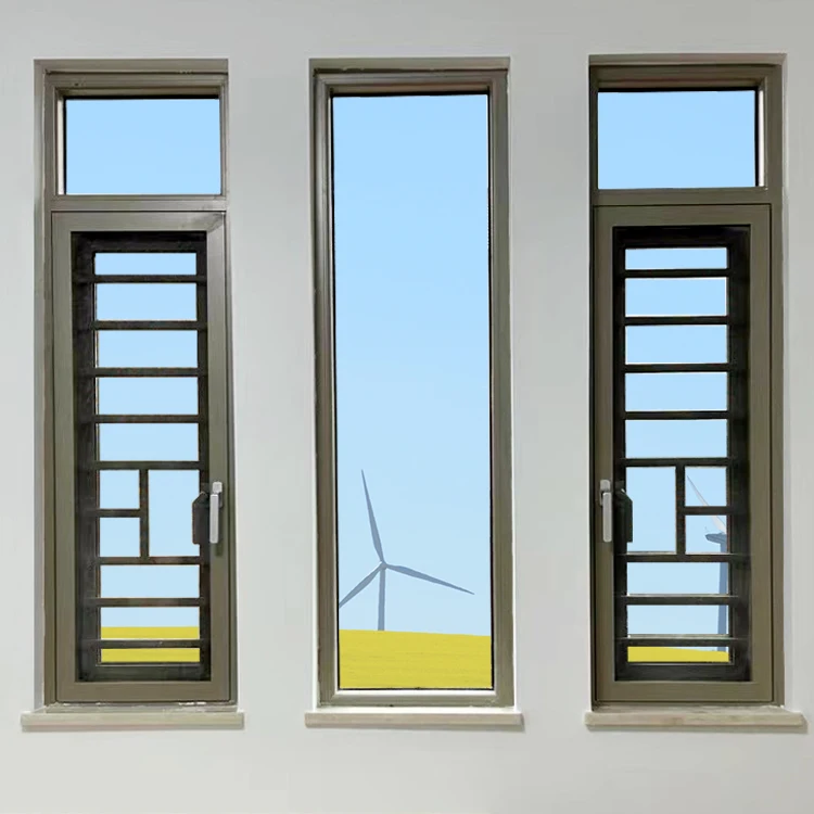 Custom Made Commercial Grade Modern Aluminium Tilt Turn Casement Windows With Double Glazed Tempered Glass