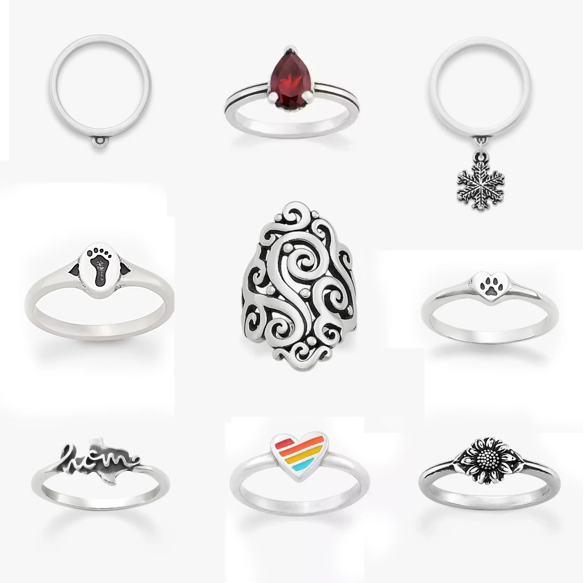 Hot 925 Sterling Silver Wholesale Enamel Fashion Jewelry Rings