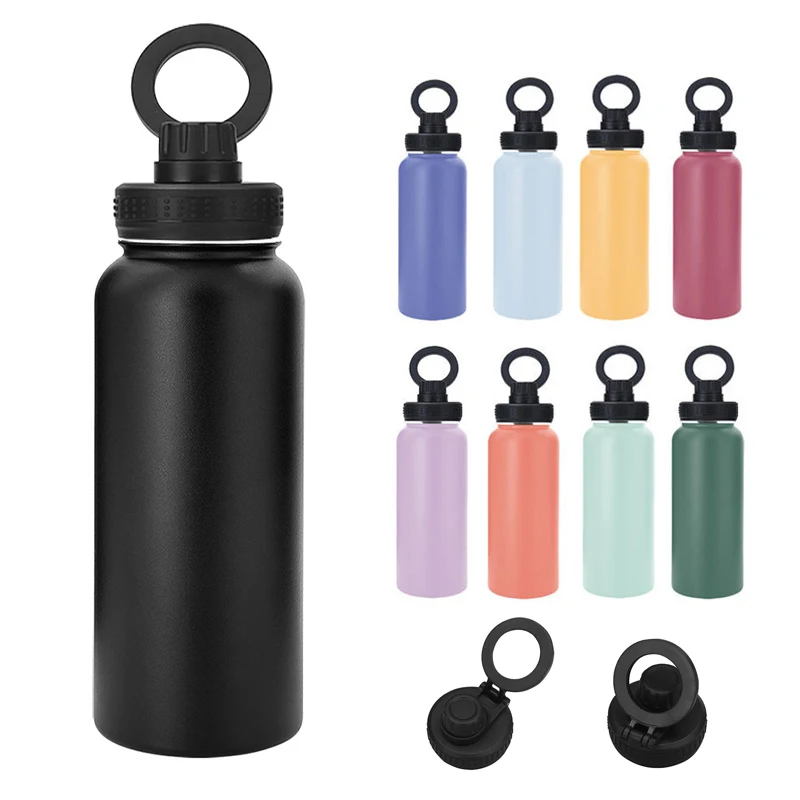Custom Water Bottle with Magnetic Cell phone Holder Stainless Steel Double Wall Vacuum Drinking bottle