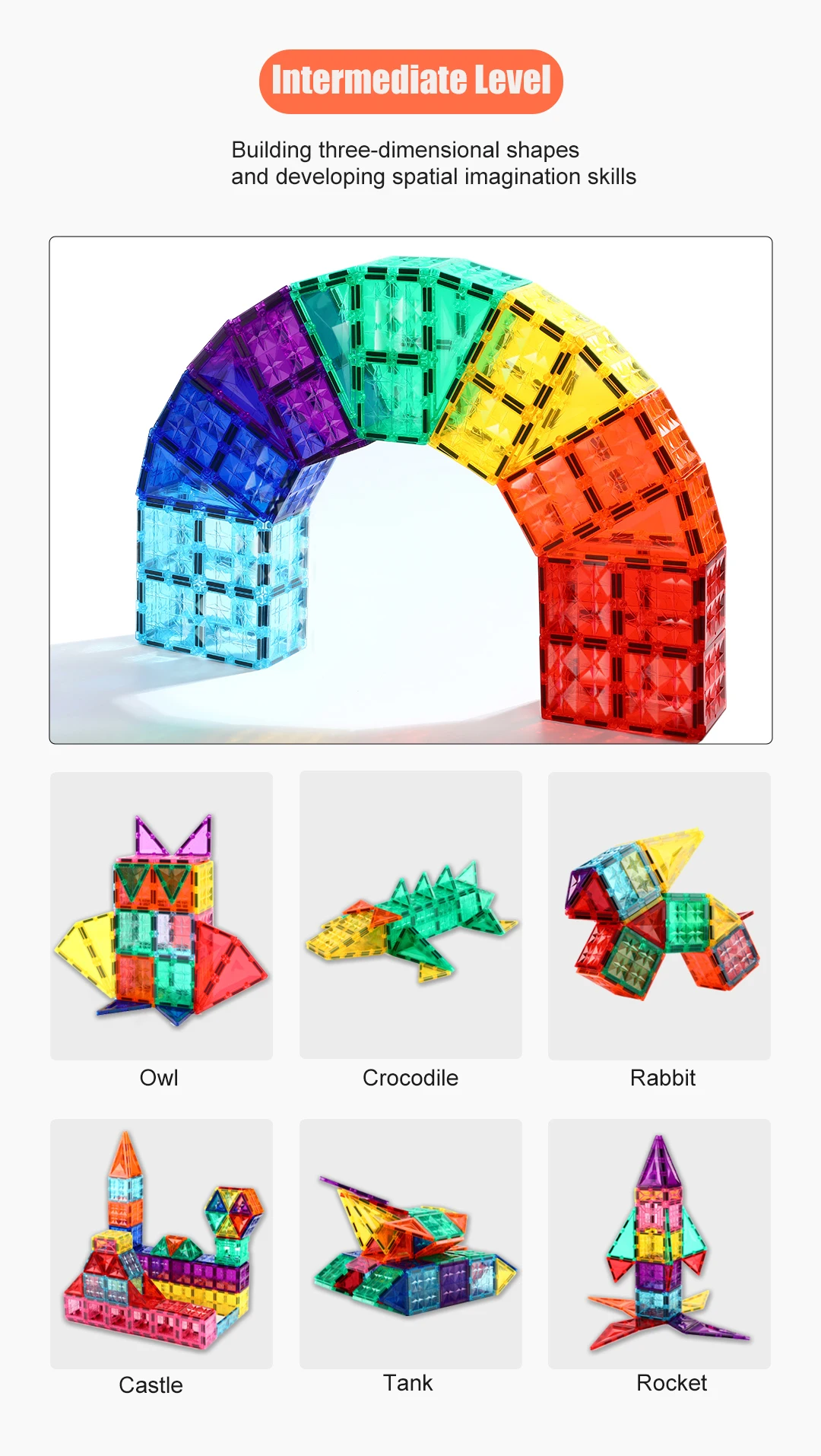 Gifts Magnetic Building Blocks Educational Toys Magnetic Tile Blocks for Sale 60 Pcs Slot Car Race Track Sets Color Box Packing