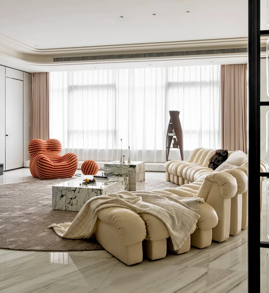 Gainsville Hot Sell Creativity Snake Sofa Hotel Hall Leather Sofa Italian Design Villa Couch Modern Living Room Sofa