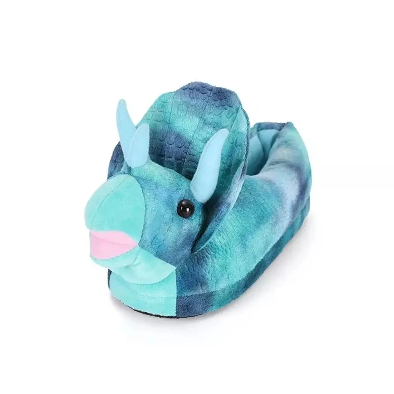 Funny Dinosaur Design Slippers For Women Indoor Home Parent-child Furry Shoes Slides Gifts Winter Unisex House Cartoon Slippers