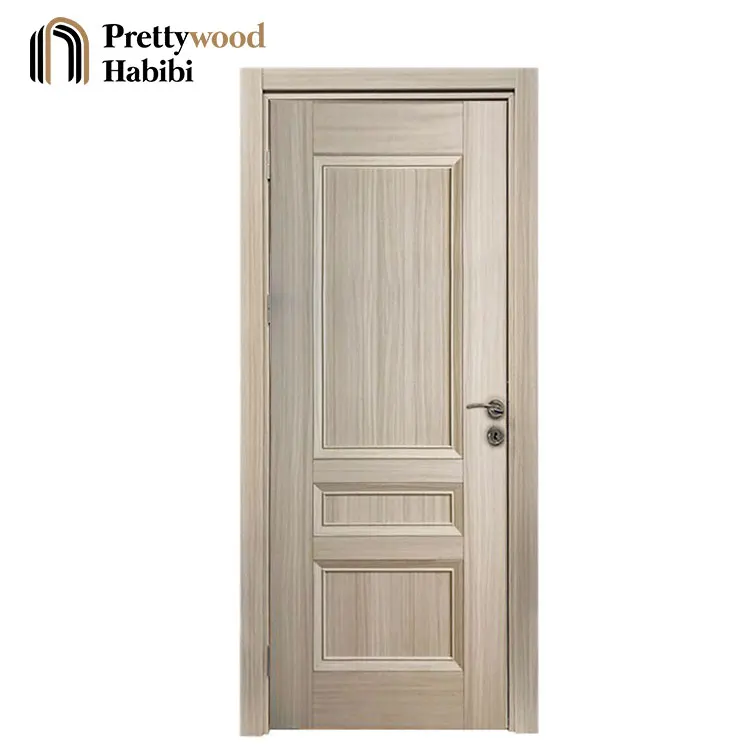Prettywood низкая цена предварительно повесенные 2 панели внутренняя отделка спальни деревянная меламиновая дверь