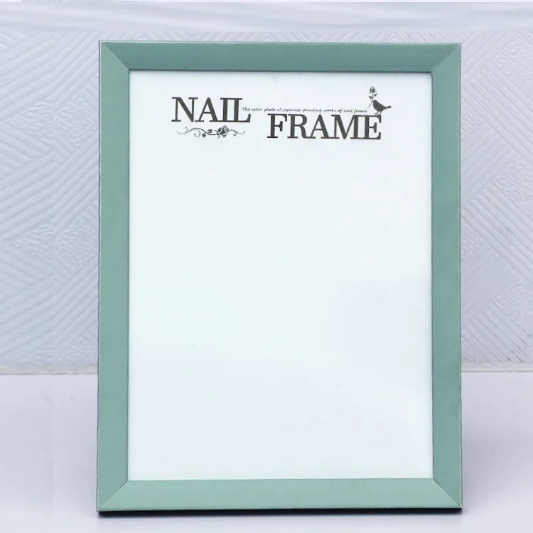 A4 colorful nail salon display photo frame manicure display wood picture magnet