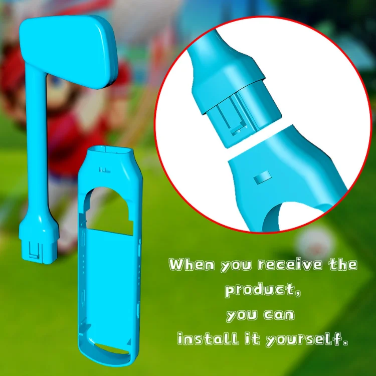 2x Golf Clubs Gaming Handle Grips for Nintendo Switch Golf Club Controller Attachments Red & Blue for Ma rio Golf