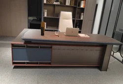 Commercial Furniture Unique Modern Design Office Furniture General Manager Wooden Executive Office Table Desk Black