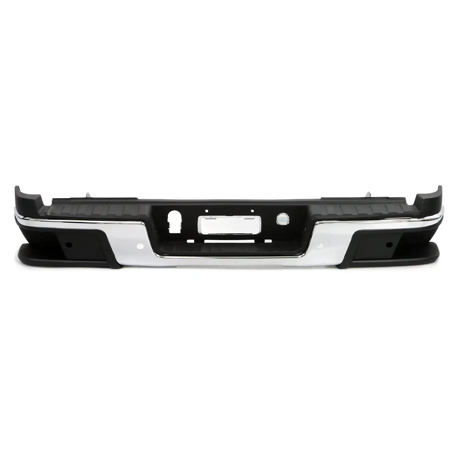 New Chrome step bumper for 2019-2022 Chevy Silverado 1500 W/O Dual Exhaust Sensor hole Rear Bumper