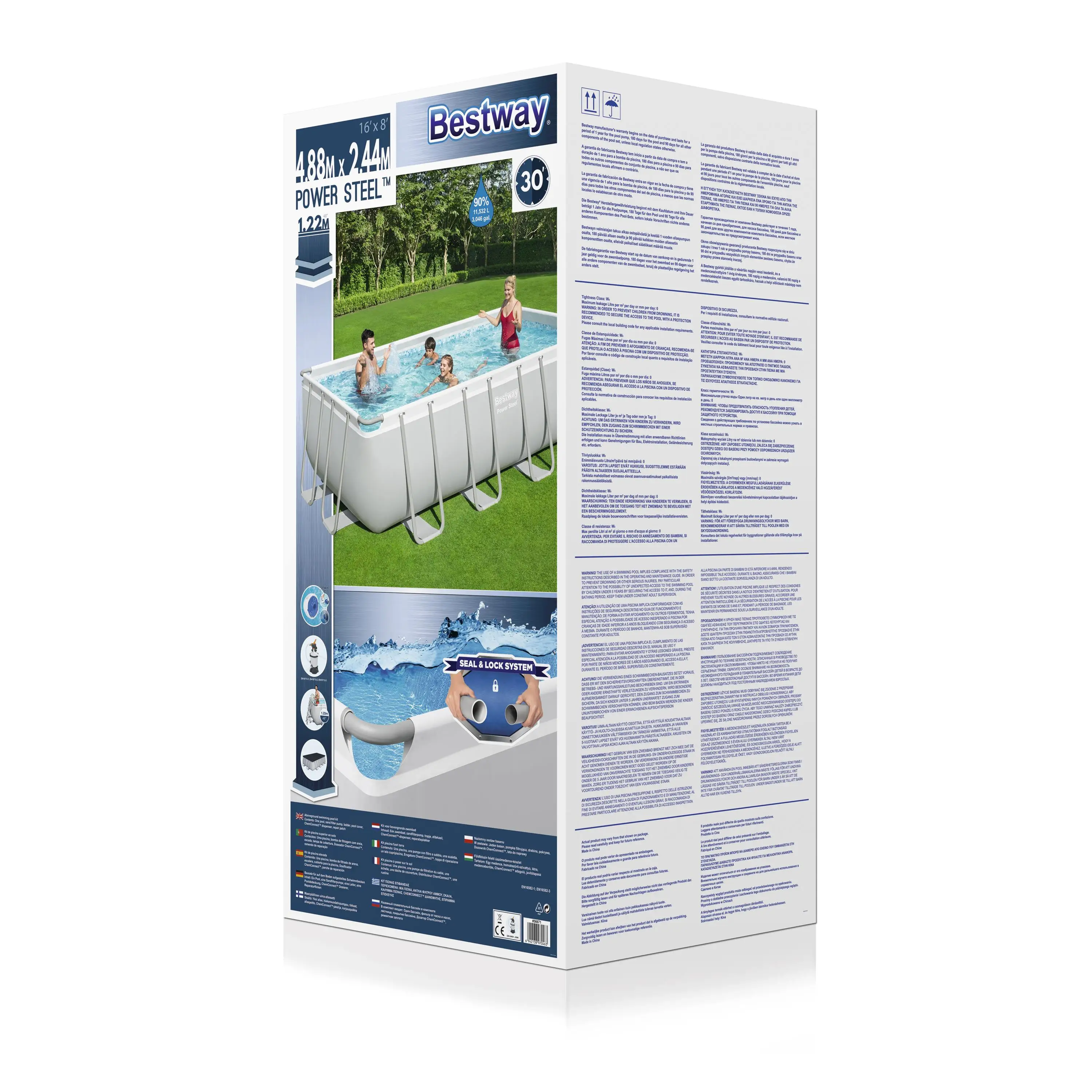 Bestway-56671 Inflatable Rectangular Above Ground Steel Frame Swimming Pool
