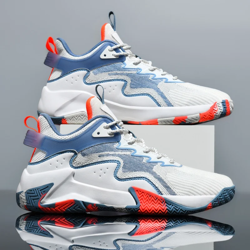 Unisex Antifriction Casual Sports Shoes Shock Absorption High-Elastic Basketball Shoes