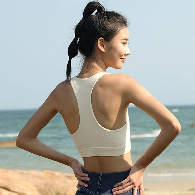 Summer Lace Up Sexy Sctive Sports Bra Herringbone Vest Yoga Suit Push Up Running Quick Drying Women Yoga Vest