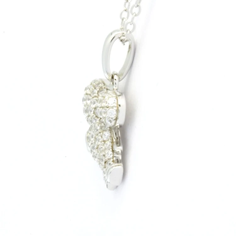 OEM Trendy Cute Wholesalers 925 Sterling Silver Elephant Pendant With Zirconia Rhodium Plated Animal Necklace For Women