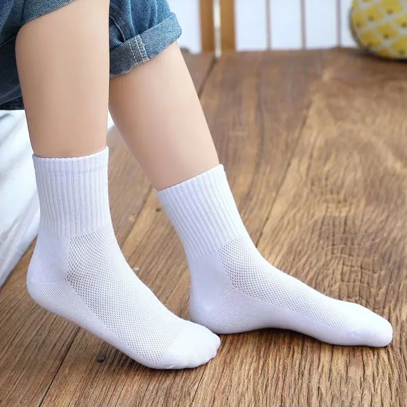 Children Socks Black White Grey Cotton Students Socks Custom Breathable Kids Sports Socks