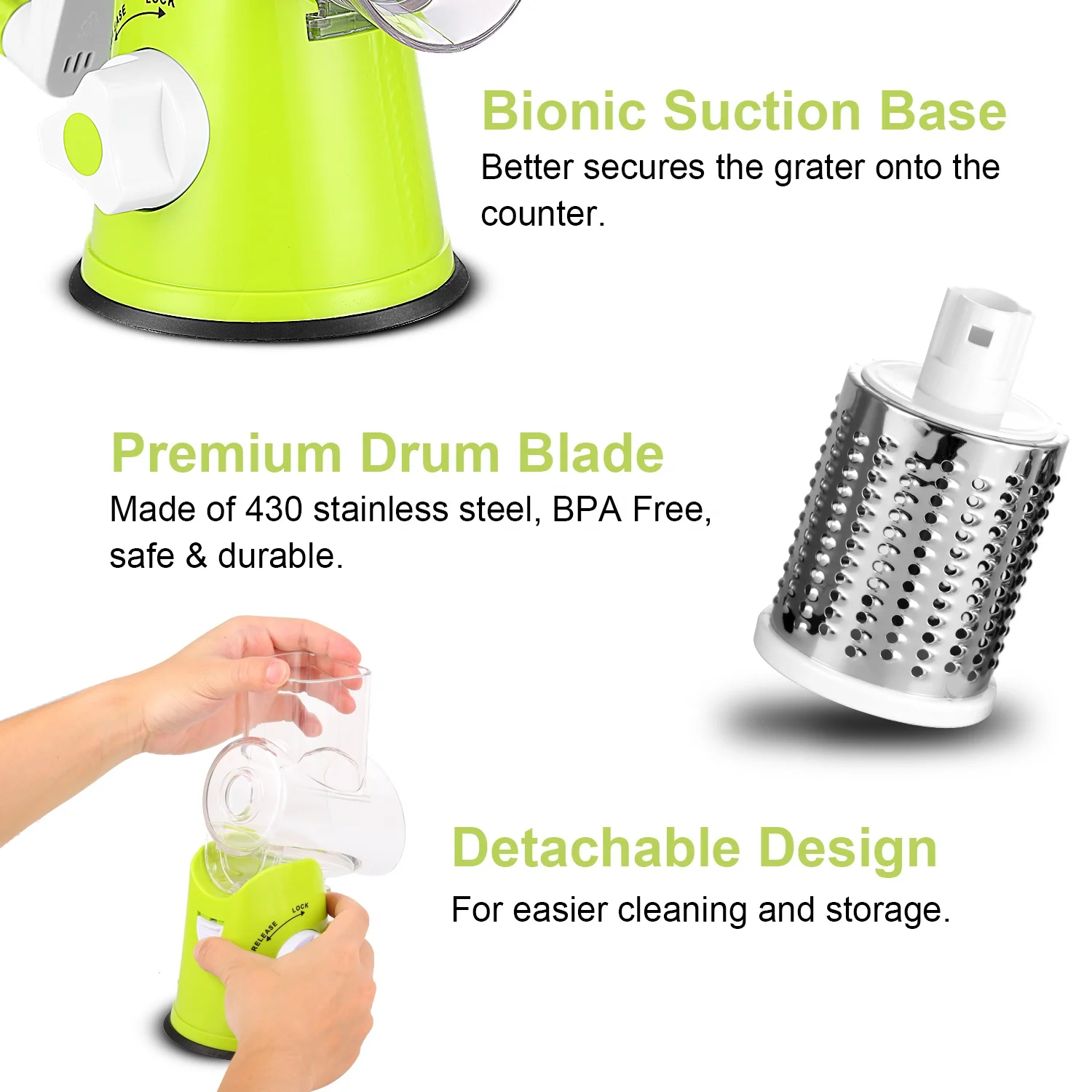 Green salad rotating vegetable grater slicer fruit and vegetable cutter slicer grater shredder