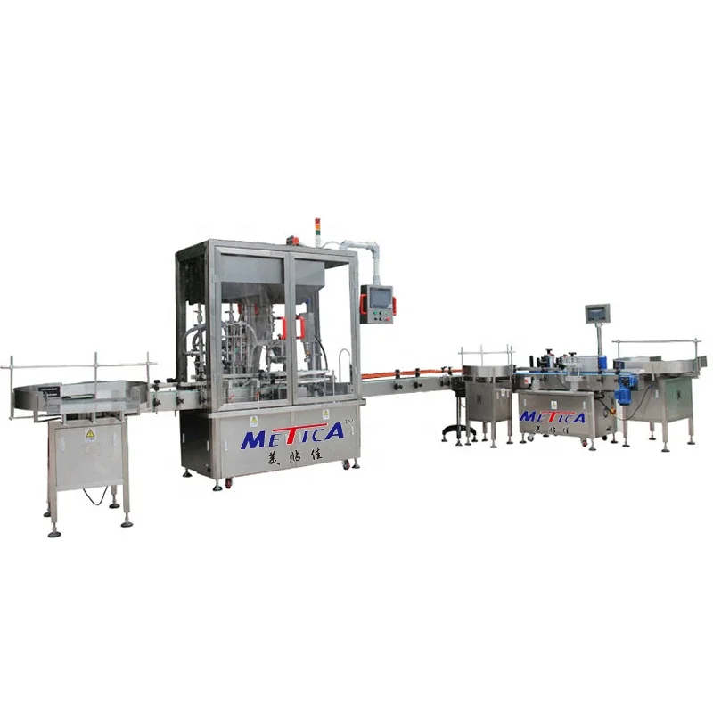 Fully auto  jam/honey  sauce filling capping and labeling machine production line