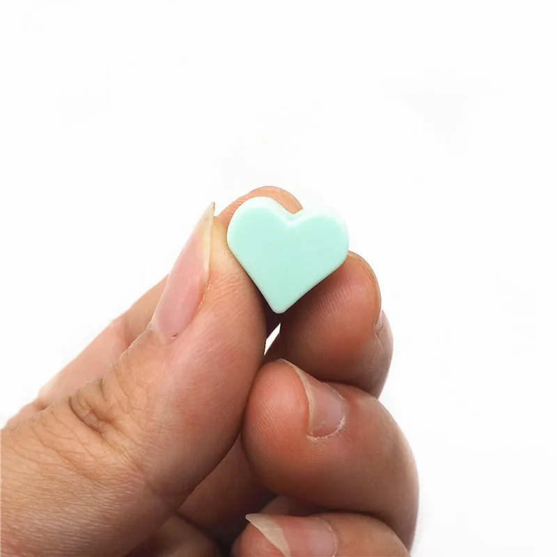 wholesale Custom Bpa Free Baby teething Soft heart Silicone Bead 15mm