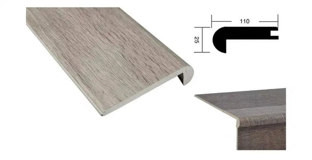 HIGH QUALITY WATERPROOF PVC/WPC STAIR BOARD FLUSH STAIR NOSE