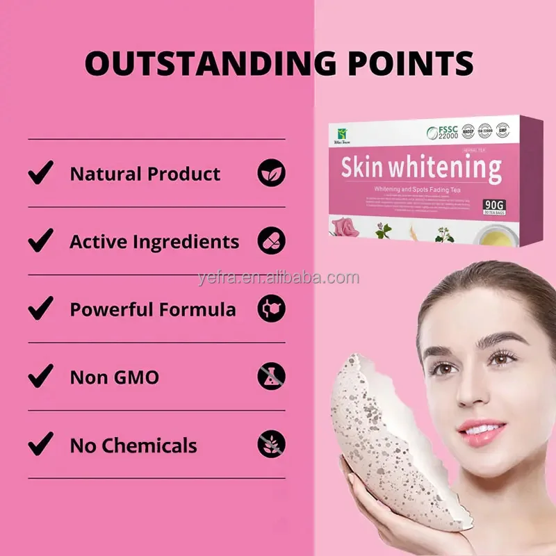 Private Label Skin Beauty glow smooth tea skin whitening high quality herbal help people anti aging radiant whitening Tea