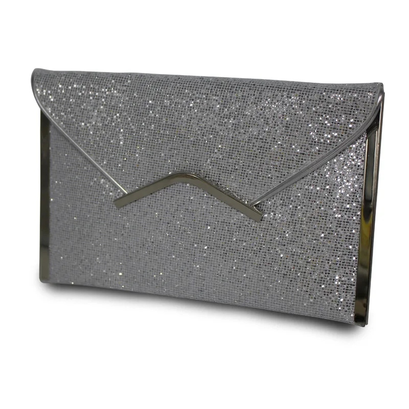 New European And American Fashion Large-capacity Flashing Material Spot Female Shiny Grain Clutch Dinner Evening  Bag