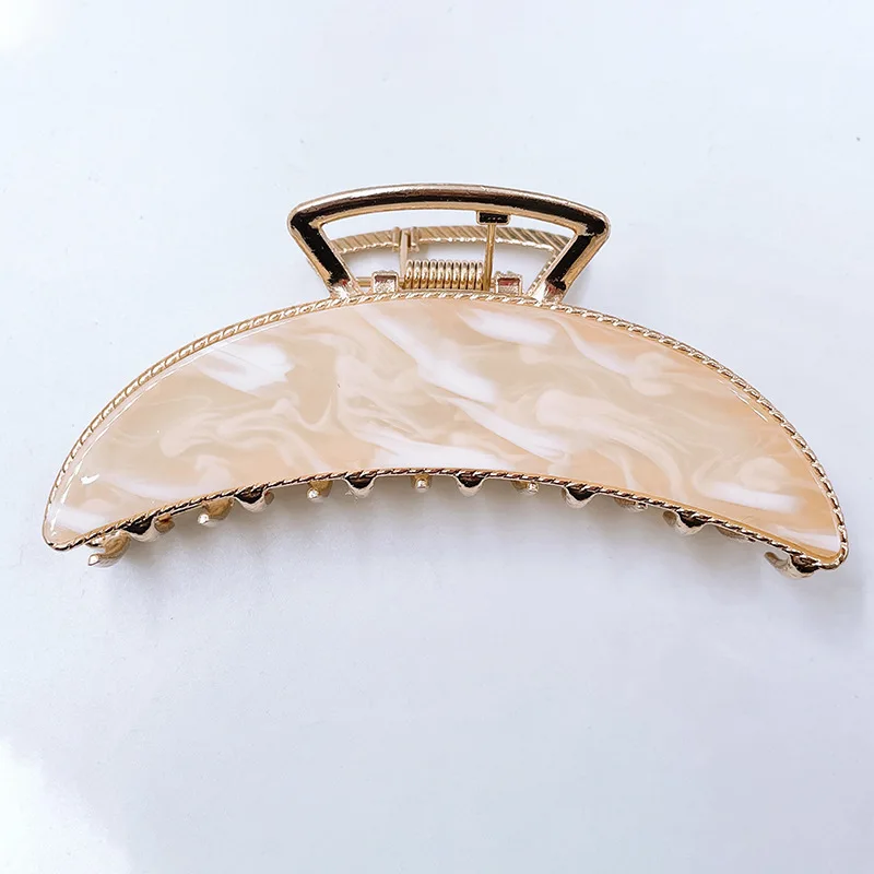 New Moon shape  Metal Hair Claws  Fashionable Marble Hair Clips Acrylic Claw Hair Clips For Women