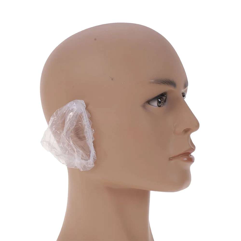Earmuff Cover Waterproof  Plastic Shower 100pcs Disposable Hat Ear Protection PE