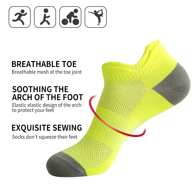 Sports Male Running Socks Female Shallow Mouth Fitness Thin Short Deodorant Socks Pressure Crew Socks