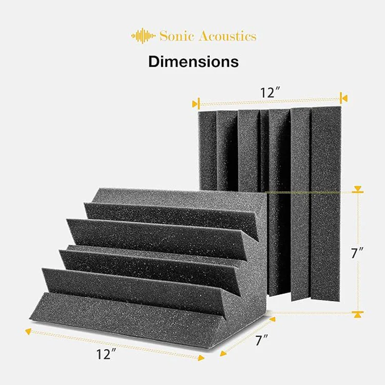 Hot Sales Polyurethane Fireproof Acoustic Foam Bass Traps Corner Studio Foam Cube Block 12 Inches Eco Friendly