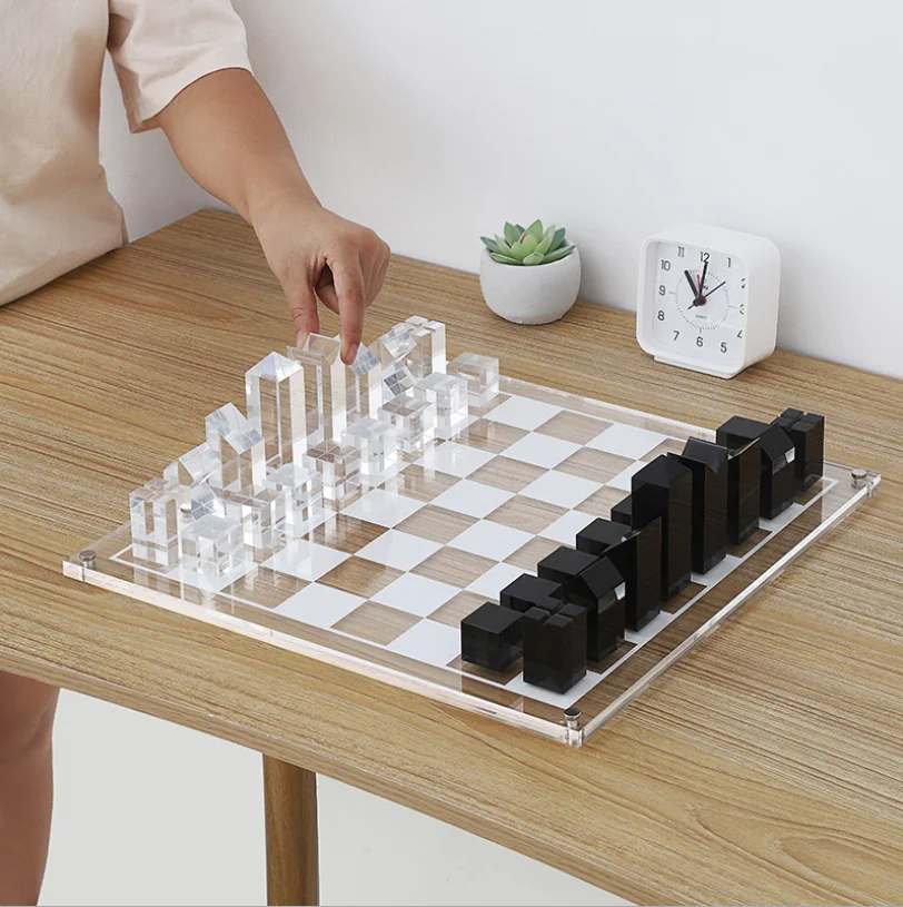 Chess Pieces Plastic Colored Gift Acrylic Chess Set